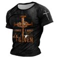 thumbnail image 2 of Mens T-shirts Short Sleeve Crewneck Easter Graphic T Shirt with Classic Design Everyday Summer Casual Tees for Men Black L, 2 of 4