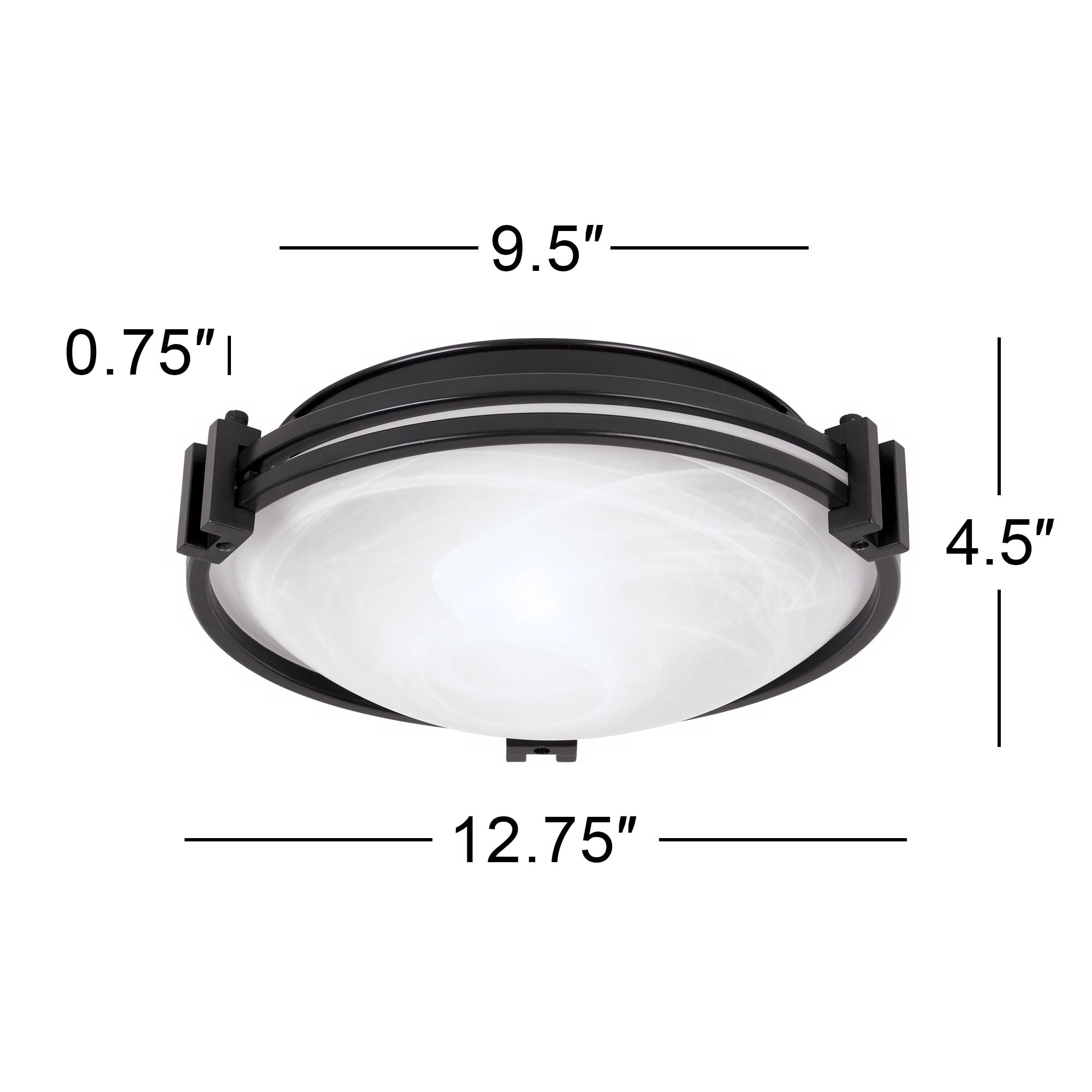 Possini Euro Design Deco Modern Ceiling Light Flush Mount Fixture 12 3/4" Wide Oil Rubbed Bronze 2-Light Marbleized Glass for Bedroom Kitchen Hallway