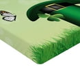 thumbnail image 2 of Ambesonne Cartoon Fitted Sheet, Irish Hat Happy Day Art, Full Size, Pale Green, 2 of 3