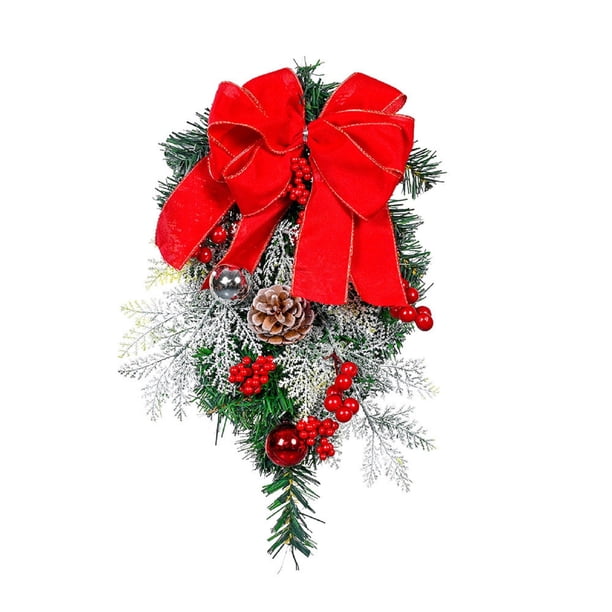 Ganfancp Navidad Patio Puerta Pared Decoración Guirnalda Pared Colgante Ratán Rebajas Flash Deals 1X Corona