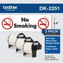 Brother Genuine DK-22513PK Continuous Length Black/Red Labels, 3 Rolls per Box