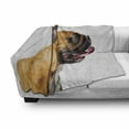 thumbnail image 3 of Bulldog Soft Flannel Fleece Throw Blanket, Young Pet Posing Studio Shot from the Side Photoshoot Design, Cozy Plush for Indoor and Outdoor Use, 60" x 80", Pale Eggshell Sand Brown, by Ambesonne, 3 of 6