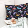 thumbnail image 4 of Zufioo Cartoon Dinosaur Print Double-Sided Throw Pillow Cover, Pillow Protector Home Decor - With Hidden Zipper, Suitable for Bedroom, Living Room, Car Interior-20"x30", 4 of 6