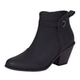 thumbnail image 1 of PEASKJP Womens Booties Elastic Mid Heel Slip on Ankle Chelsea Boots Booties, Black 38, 1 of 5