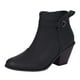 thumbnail image 1 of NECHOLOGY Botas Mujer Adulto Femenino Zapatos Botines mujer Color sólido simple Cómodo Tacón grueso Medio cilindro Puntiagudo Tallas grandes Botas occidentales Botines (Black, 6.5), 1 of 7