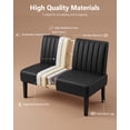 thumbnail image 5 of LAZZO 39" Mini Armless Loveseat, Leather Upholstered Small Couch with USB Charging Port for Small Living Spaces, Black, 5 of 9