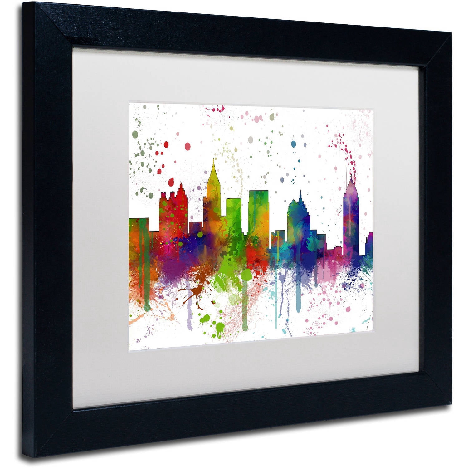 Trademark Fine Art "Atlanta Georgia Skyline Mclr-1" Canvas Art by Marlene Watson, White Matte, Black Frame