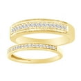 thumbnail image 2 of AFFY Round Cut White Natural Diamond His and Hers Wedding Band Set in 14K Yellow Gold (0.38 Cttw), 2 of 2