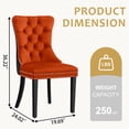 thumbnail image 6 of Velvet Dining Chairs Set of 2, Black Wooden Legs, Modern Tufted Velvet Upholstered Backrest with Nailhead Trim, Wing Back with Back Ring Pull, for Dining Room, Living Room, Office, 6 of 8
