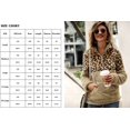 thumbnail image 4 of Pull Femme Manches Longues Demi-Zip Chaud Imprimé Léopard Patchwork Polaire, 4 of 6