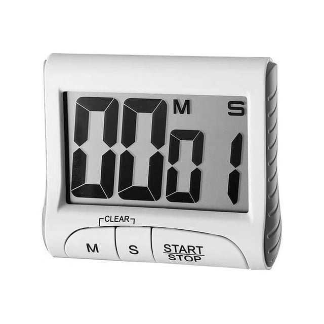 Temporizador digital de cocina YONGSHENG con pantalla LCD grande Y soporte trasero paquete de 2 blanco