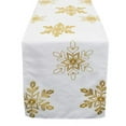 thumbnail image 3 of Fennco Styles Holiday Nivalis Collection Snowflake Design Decorative Table Runner 16"W x 108"L - Gold Table Cover for Home, Dining Table, Christmas Décor, Banquet, Family Gathering, Special Occasion, 3 of 4