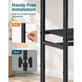 thumbnail image 4 of Sakugi Clothes Rack, Heavy-Duty Garment Rack with Shelves & Wheels, Freestanding Wardrobe Organizer with Hooks, Ideal for Bedroom, Laundry, or Balcony, 32.5" x 11.9" x 78.9", Black, 4 of 9