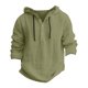 thumbnail image 5 of Autumn And Winter Men's Solid Long Sleeve Cotton Hemp Sweater Casual Hooded Sweater 3XL, 5 of 5