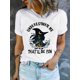 thumbnail image 1 of Witchy Fun Halloween Graphic Tee for Women - Casual Crew Neck, Short Sleeve, Polyester Blend, Machine Washable - Perfect Spring/Summer Top, 1 of 6