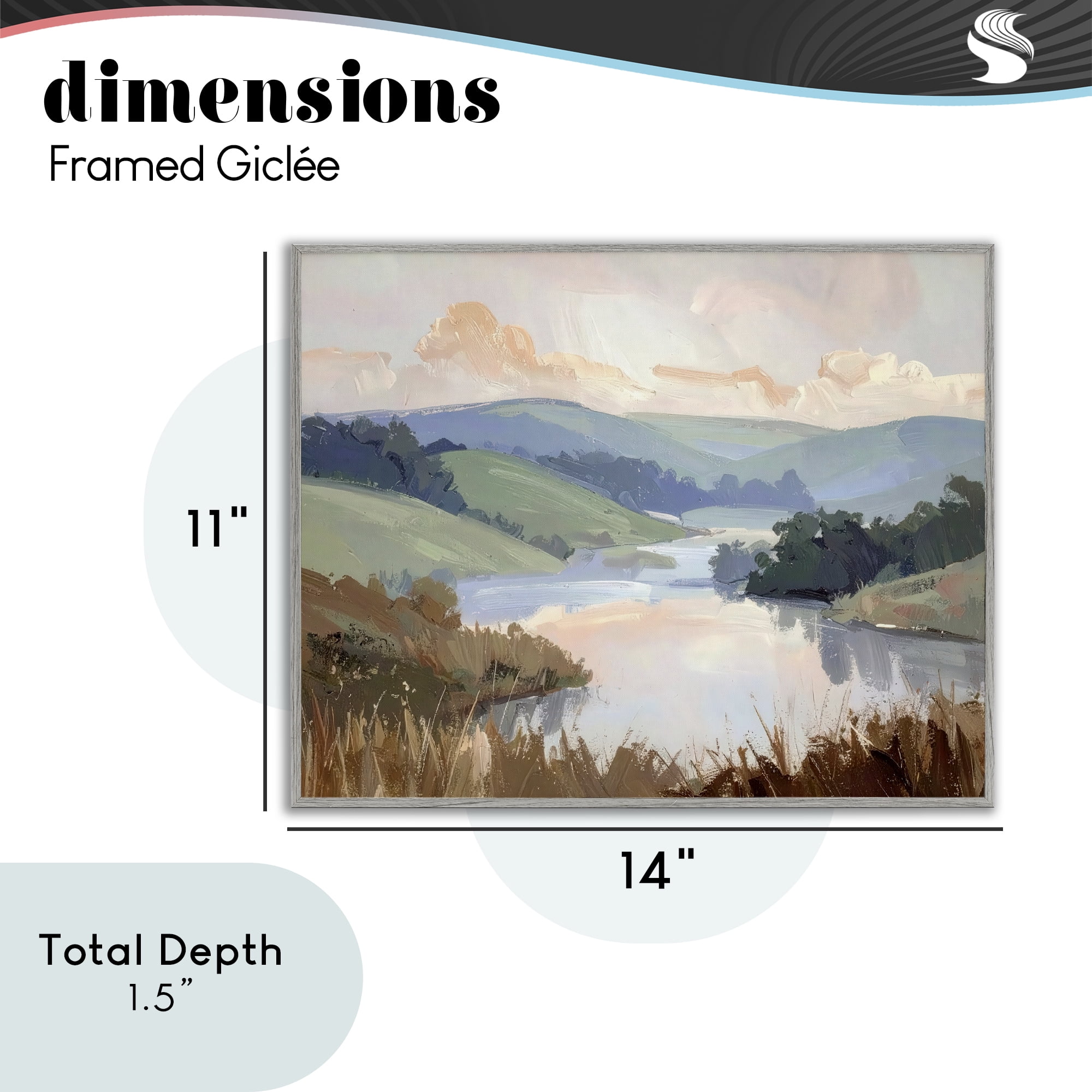 Stupell Industries Muted Distant Mountains Gray Framed Giclee Art, design by Alonza Saunders