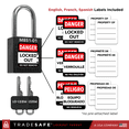 thumbnail image 5 of TRADESAFE Lockout Tagout Locks with Master Keys, Black Keyed Different LOTO Locks, 10 pcs, 2 Keys, 5 of 10