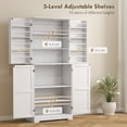 thumbnail image 6 of HOMCOM 72" Farmhouse Kitchen Pantry Cabinet, Tall Storage Cabinet with 4 Barn Doors, 4 Adjustable Shelves, 8 Door Shelves, Embossed White Wood Grain, 6 of 10