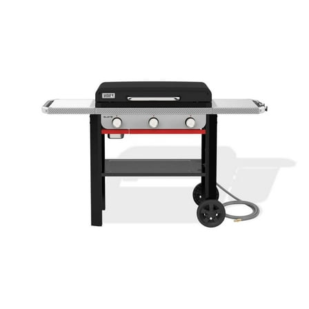 Weber Slate 28 Inch 3 Burners Natural Gas Rust-Resistant Griddle, Black