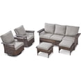 thumbnail image 4 of PARKWELL 5-Piece Outdoor Sectional Sofa Set with 3-Seat Sofa,2 Swivel Rocking Chairs and 2 Ottoman Seat Foot Rest,Rattan Wicker Conversation Furniture Sets,Gray, 4 of 10