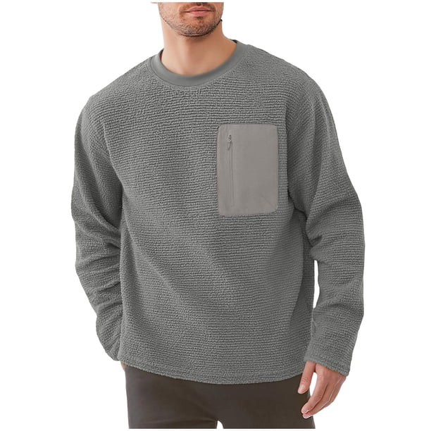 pstuiky mangas largas para hombre, Sudadera con cuello redondo, manga larga, color liso, para hombre, cómoda y cálida para el hogar Tops de hombre xl