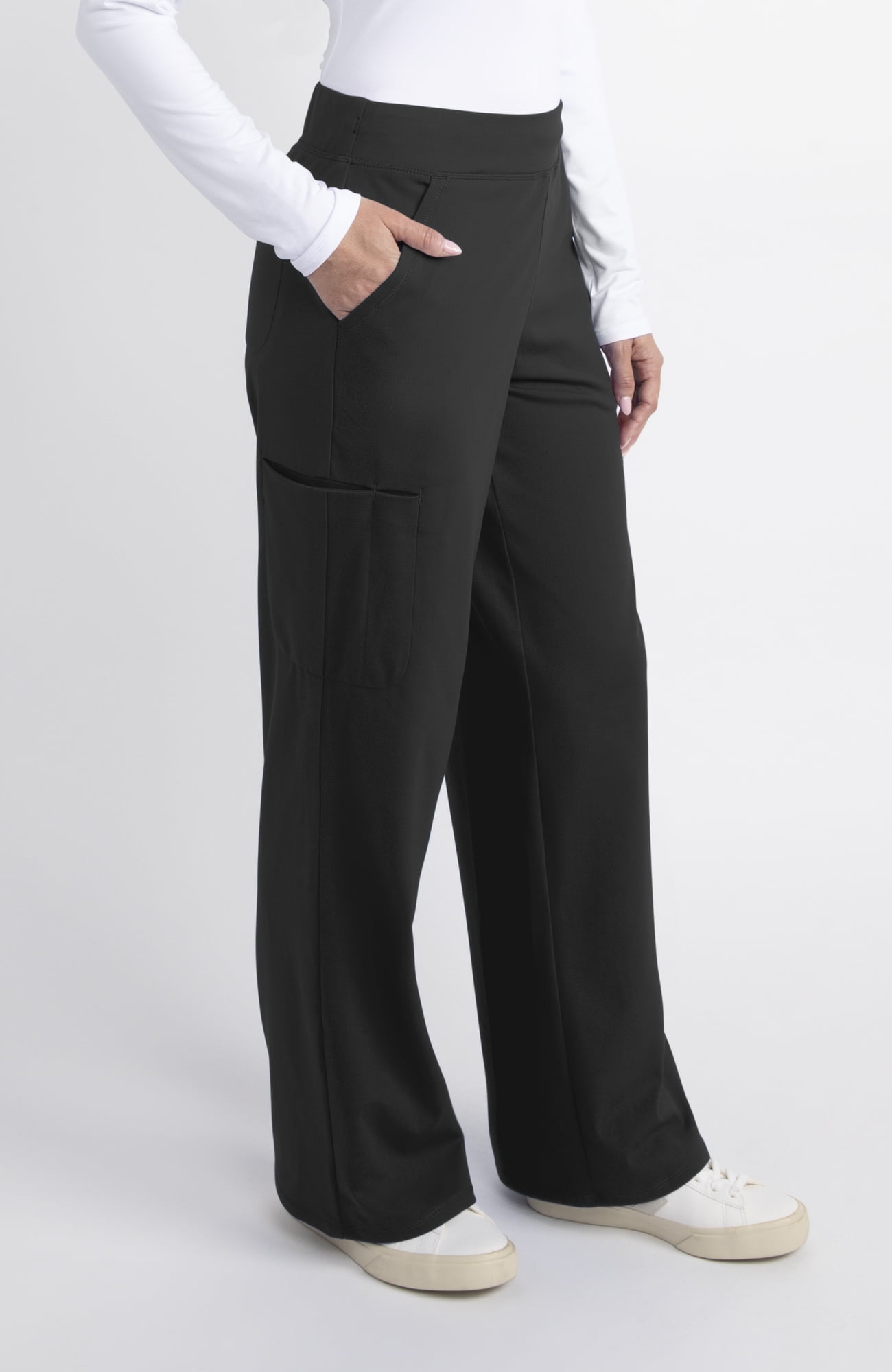 Gildan Wide Leg Pull-On Cargo Scrub Pant, 2-Way Stretch, Sizes XS-2XL
