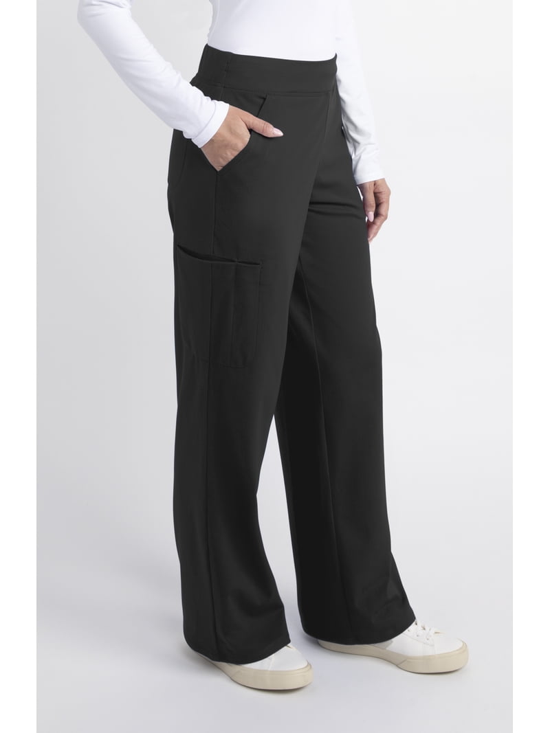 Gildan Wide Leg Pull-On Cargo Scrub Pant, 2-Way Stretch, Sizes XS
