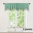 thumbnail image 7 of Emerald Green Tassel Curtains - 59 Inch Short Window Drapes with Fringe | Rod Pocket Polyester Panels for Living Room & Bedroom Decor, 7 of 7