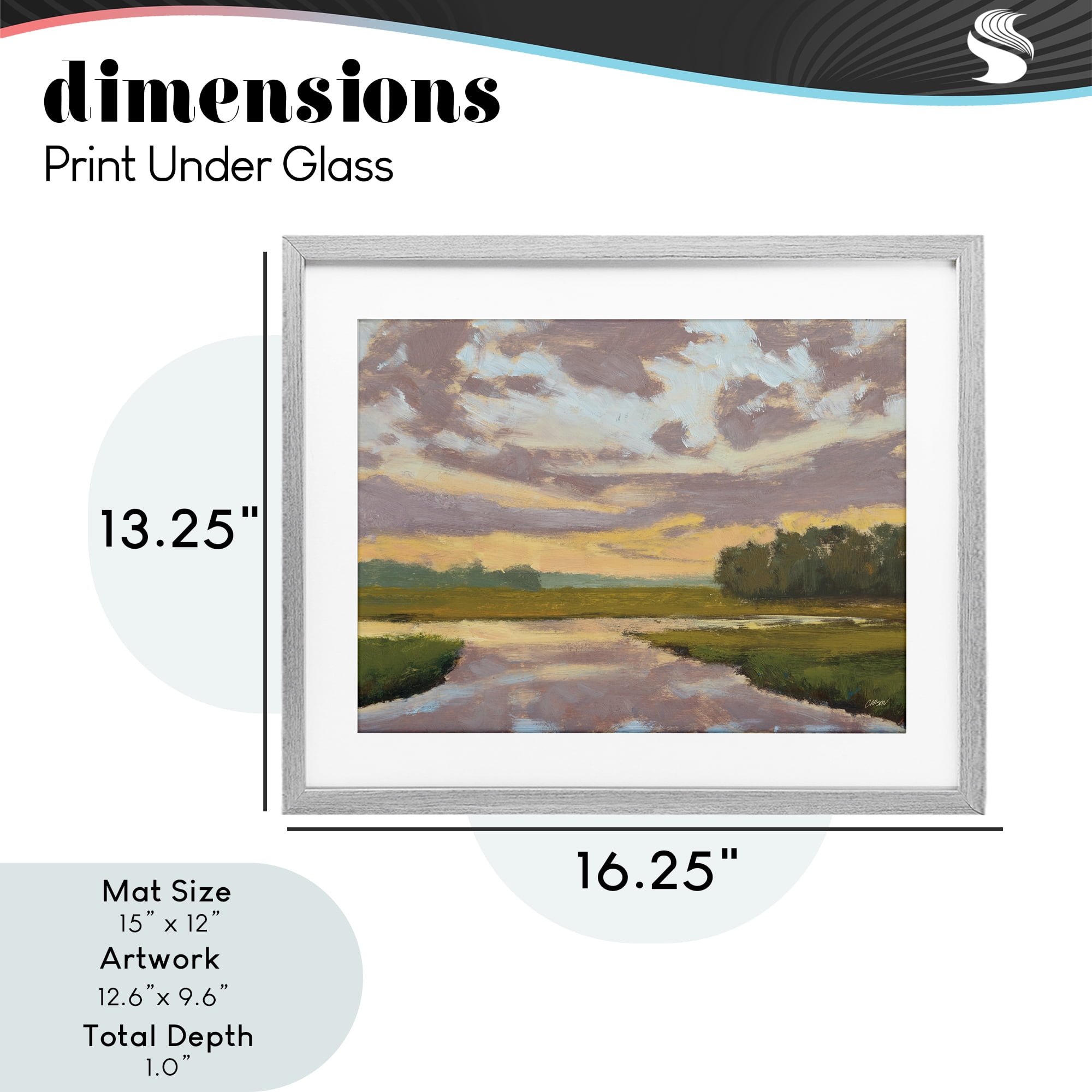 Stupell Industries Lowcountry Sunset Palette Gray Framed Print Under Glass, design by Carson Overstreet
