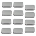 thumbnail image 1 of MasteelfCA 12Pcs Metal Box Small Items Collection Cards Storage Box Steel Mini Objects Tinplate Container (Silver), 1 of 5