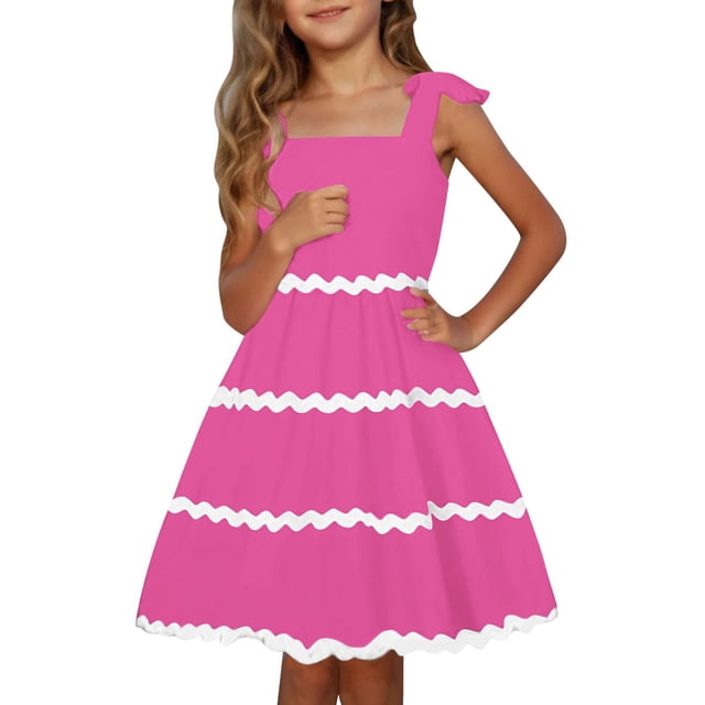 Robes d'Été pour Filles Smockées Sans Manches