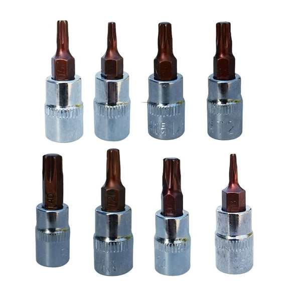 2Pcs 1/4 Inch Hex Shank Torx Screwdriver Sockets Bits T8 T10 T15 T20 T25 T27 T30 T40 Repair Hand Tools Set For Household T8 Fangkenuo