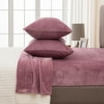 thumbnail image 3 of Great Bay Home Solid Velvet Plush Warm and Cozy Fleece Sheet Set (California King, Rose), 3 of 6