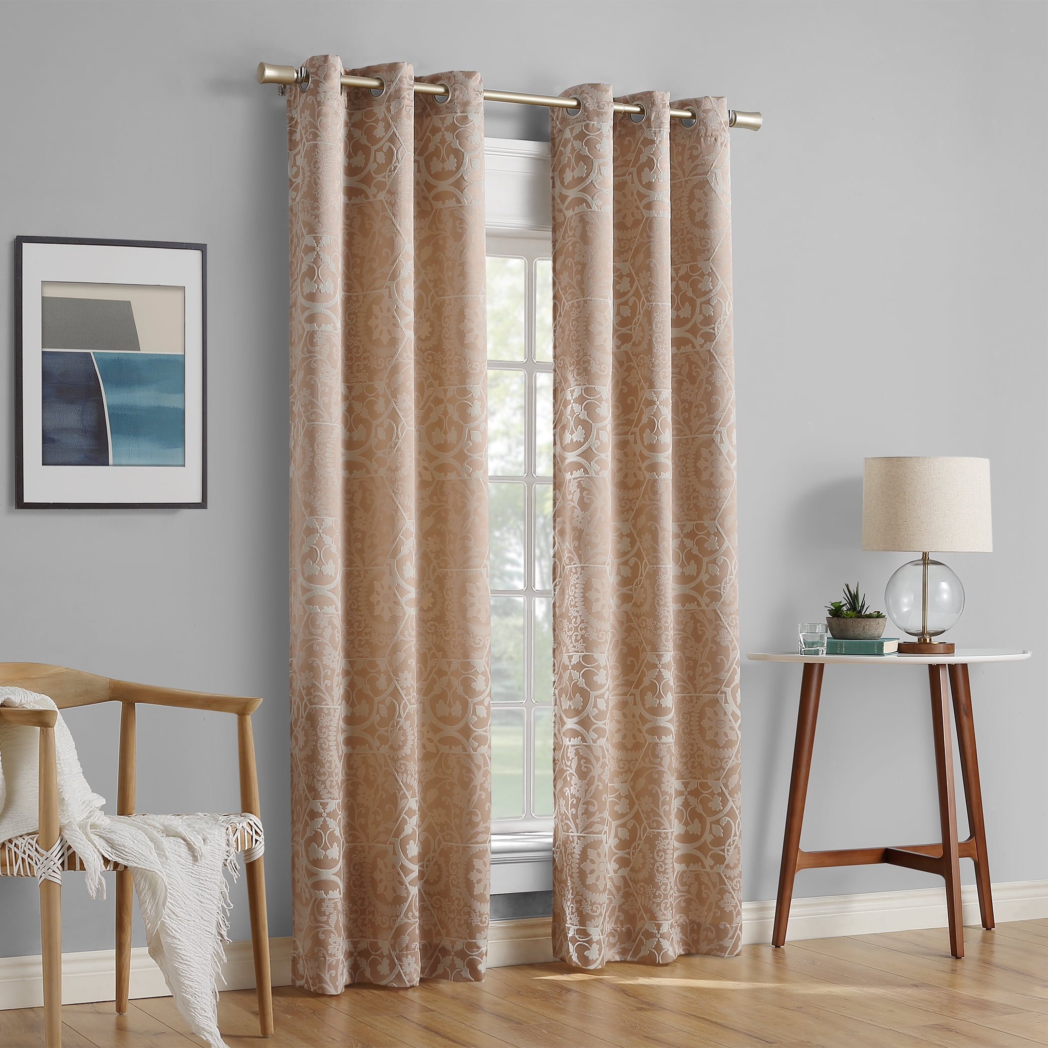 Sun Zero 2 Pack Cora Medallion Jacquard Blackout Grommet Curtain Sun Zero 2 Pack Cora Medallion Jacquard Blackout Grommet Curtain