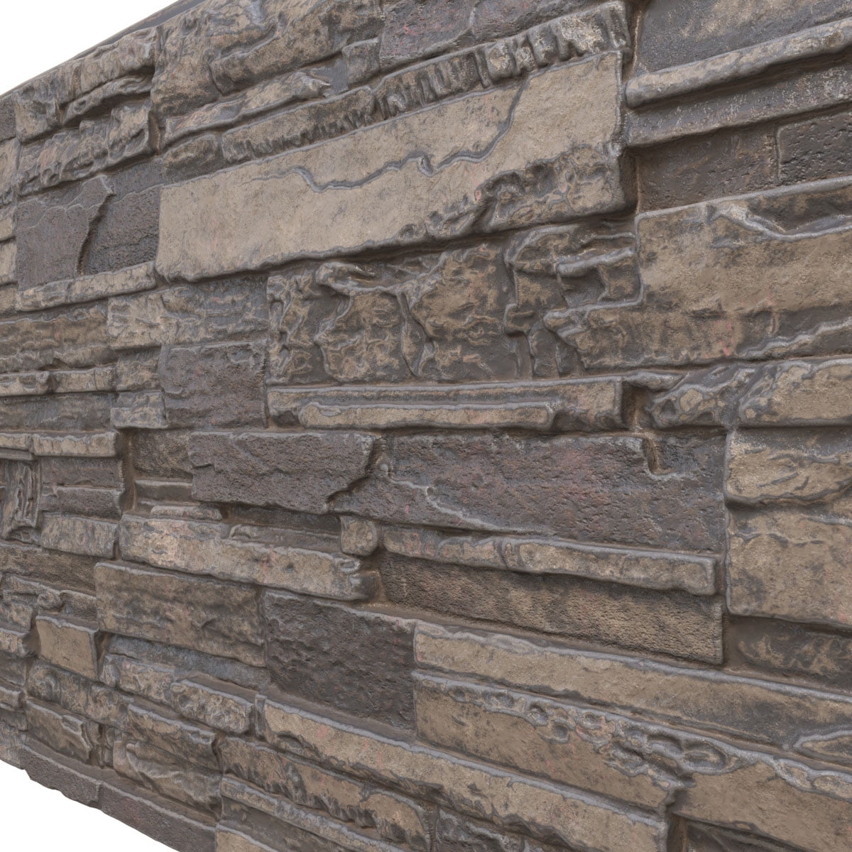 Ekena Millwork 48 5/8"W x 24 3/4"H x 1 1/4"D Cascade Stacked Stone, EverStone Faux Stone Siding Panel, Cascade River