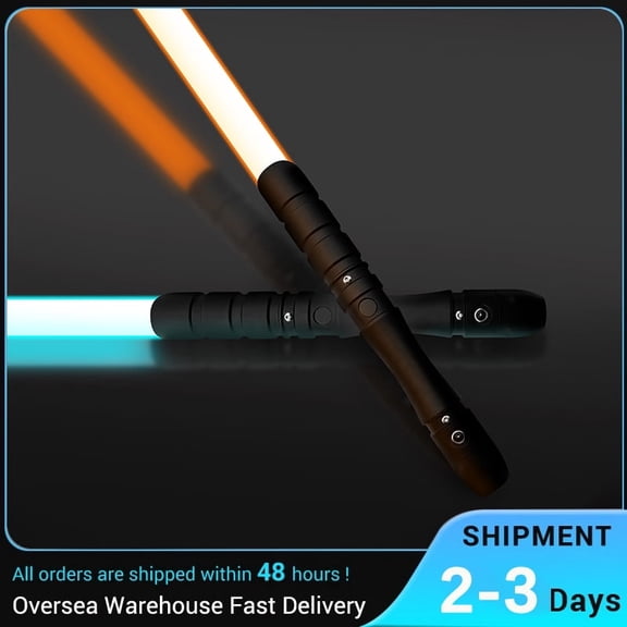YDD Light Sword 2-in-1 Real Light Sword RGB Toys 4 Sound Modes Metal Hilt Black for Adults