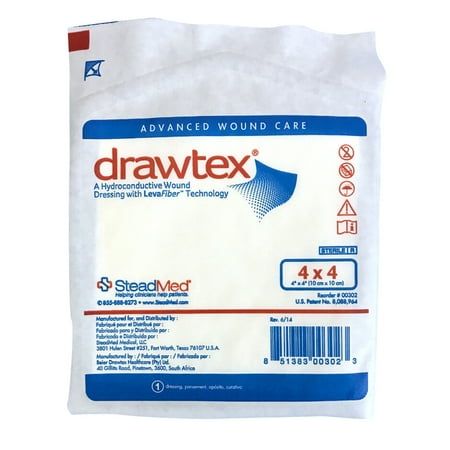 Drawtex Sterile Hydroconductive Wound Dressing Square 4 x 4" 00302 10 per Box