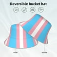 thumbnail image 5 of Transgender Flag Bucket Hat Stripe Beach Fisherman Hats For Women Men Reversible Double-Side-Wear With Reflective, 5 of 7