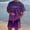 Dark Purple, variant on EliteGoogv Men Two Piece Set Gradient Letter Print Short Sleeve T Shirt And Shorts Outfit For Men Summer Casual Matching Set Dark Blue M