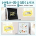 thumbnail image 3 of Resenkos 3-in-1 Double-Sided Kids Art Easel: Chalkboard & Whiteboard - Gray, 3 of 8