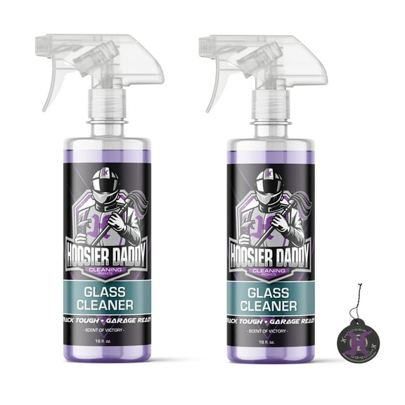 Hoosier Daddy 16oz Glass Cleaner - Streak-Free Formula for Crystal Clear Windows, Mirrors, and Glass Surfaces, Easy Spray for Multi-Use on Cars, Trucks, SUV, House, and More   Air Freshener (2-Pack)