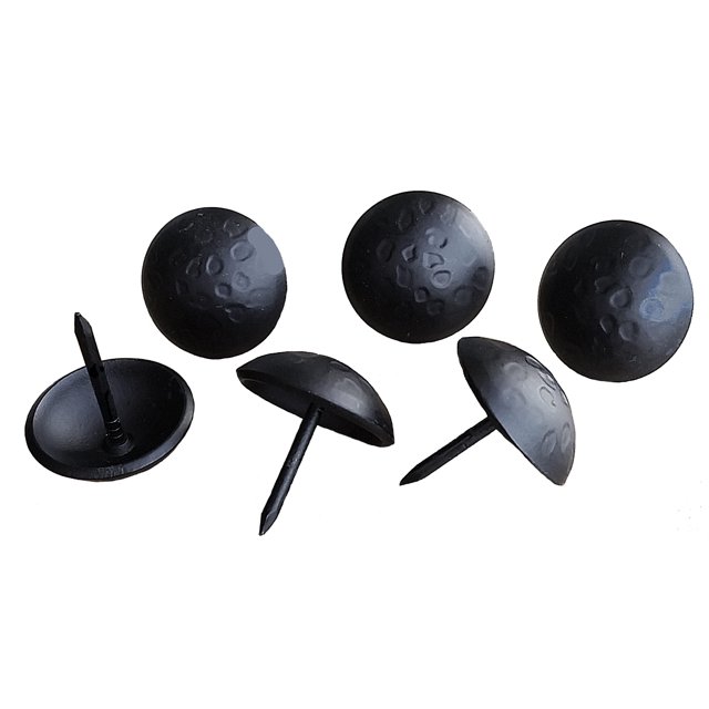Clavos, Clavos Ronds 1 Pouces, Légèrement Martelés, Finition Noir Mat (100)