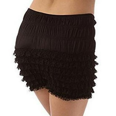 Previn Women s Bloomers Shorts Short Costume Halloween Mardi Gras Ruffle Fall Slim Fit Mid Thigh Mid Rise Frilly Shorts Black Large