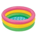 thumbnail image 1 of Piscina para bebé de 60cm/90cm/120cm, piscina inflable redonda de PVC de 3 colores con arcoíris, piscina pequeña con bomba para niños, piscina acolchada para niños, 1 of 8
