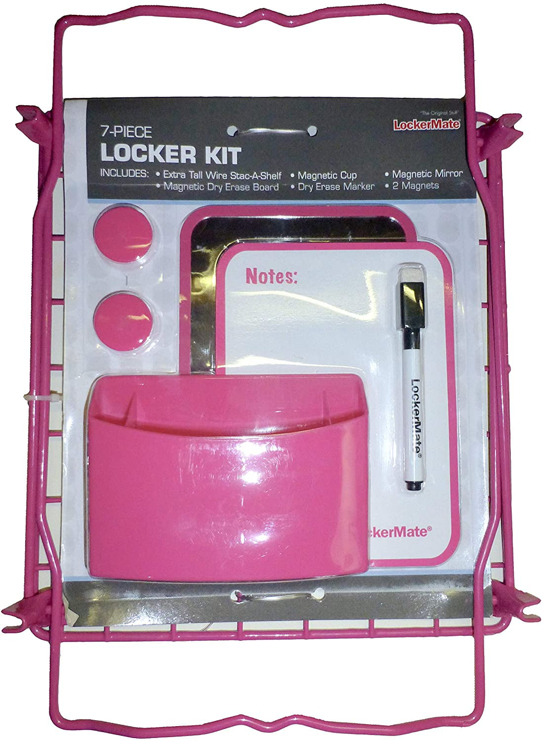 Locker Lounge Magnetic STORAGE CUP WITH DIVIDER PINK  FOR SCHOOL LOCKER NEW 
