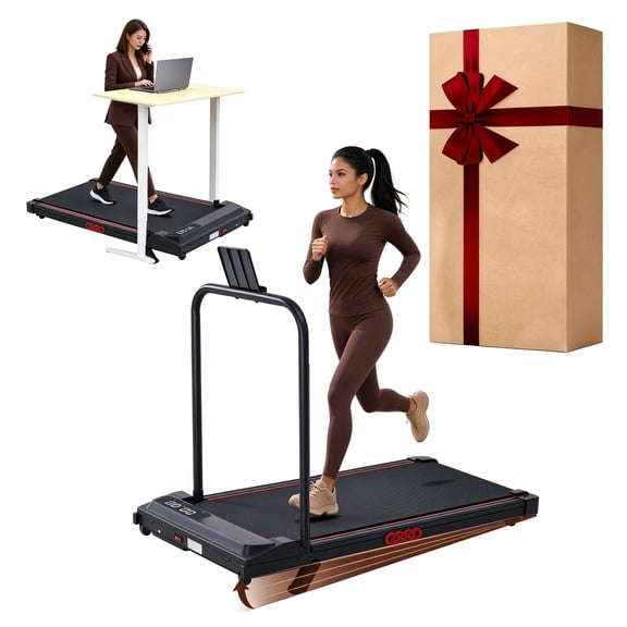HaHbHc Portable Incline Walking Pad Treadmill with Handle Bar, 3.0hp Under Desk Treadmill for Office Home, 350 lbs Weight Capacity, 0.6‑7.6 mph