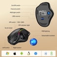 thumbnail image 6 of Pro  Trackball ,   with  Thumb Control, USB-C Rechargeable, RGB Light Mice with Adjustable DPI, 3-Device Connectivity (BT or 2.4G),for PC//Laptop - Black, 6 of 6