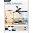 thumbnail image 3 of Ventilador de techo Fabulous de 152 cm con luces y mando a distancia, color negro, 3 of 7