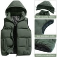 thumbnail image 3 of LAICAIW Men's Quilted Winter Vest Outdoor Removable Hooded Padded Puffer Vest, 3 of 6