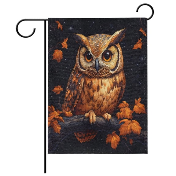 Ryvnso Owl in Fall Pattern Garden Flag 12x18 Inch Double Sided Seasonal Yard Decoration